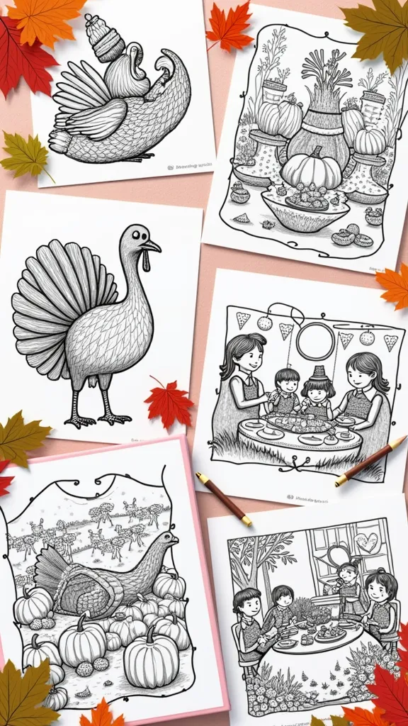 coloriages de la journée de Thanksgiving gratuits